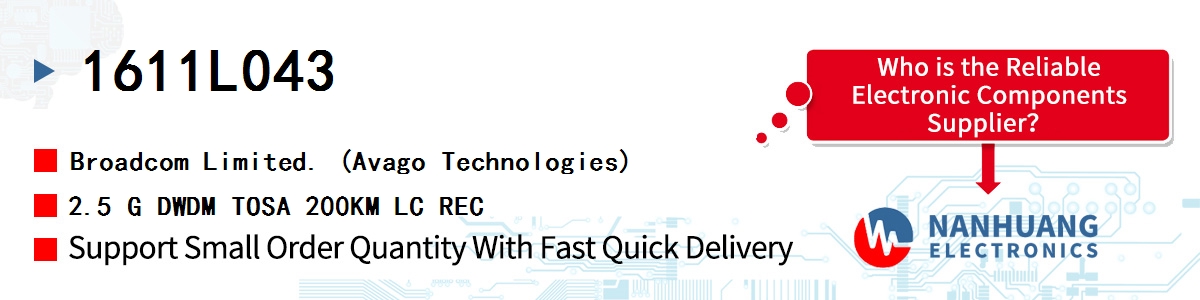 1611L043 AVAGO 2.5 G DWDM TOSA 200KM LC REC