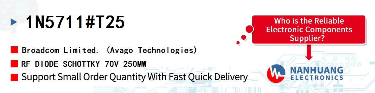 1N5711#T25 AVAGO RF DIODE SCHOTTKY 70V 250MW