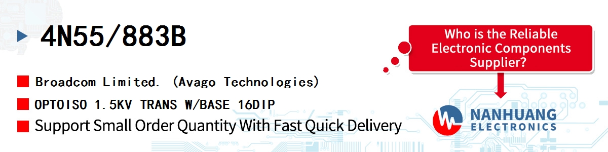 4N55/883B AVAGO OPTOISO 1.5KV TRANS W/BASE 16DIP