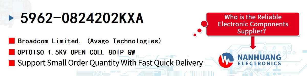 5962-0824202KXA AVAGO OPTOISO 1.5KV OPEN COLL 8DIP GW