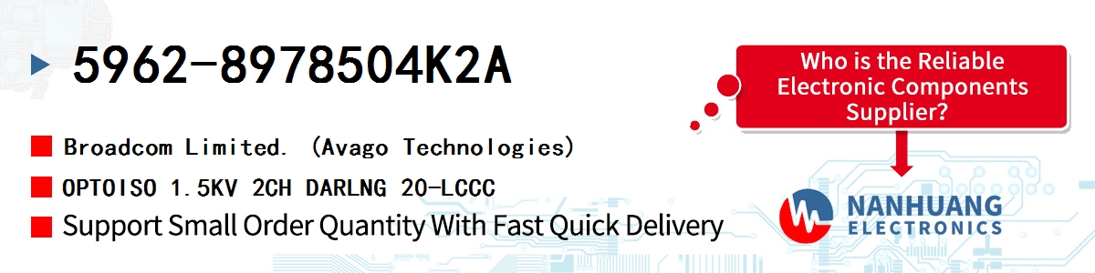 5962-8978504K2A AVAGO OPTOISO 1.5KV 2CH DARLNG 20-LCCC