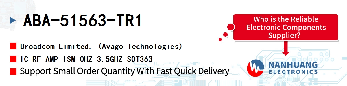 ABA-51563-TR1 AVAGO IC RF AMP ISM 0HZ-3.5GHZ SOT363