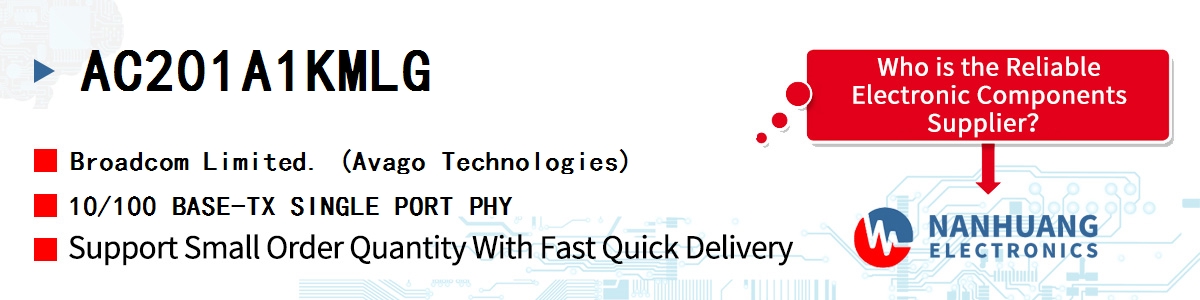 AC201A1KMLG AVAGO 10/100 BASE-TX SINGLE PORT PHY