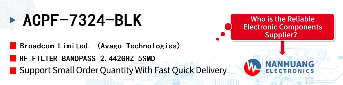 ACPF-7324-BLK AVAGO RF FILTER BANDPASS 2.442GHZ 5SMD
