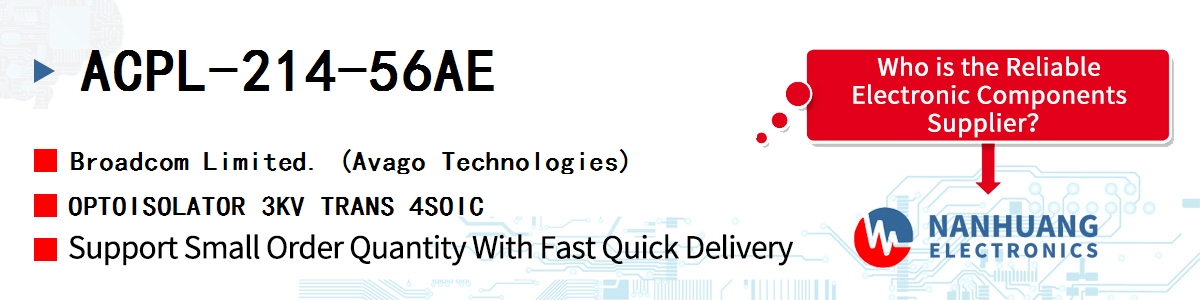 ACPL-214-56AE AVAGO OPTOISOLATOR 3KV TRANS 4SOIC