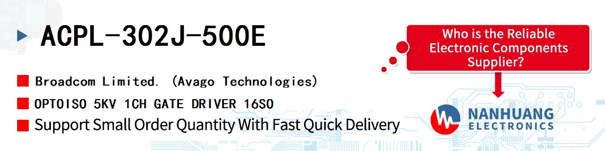 ACPL-302J-500E AVAGO OPTOISO 5KV 1CH GATE DRIVER 16SO