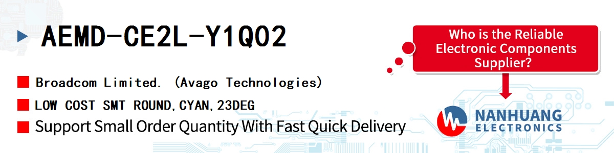 AEMD-CE2L-Y1Q02 AVAGO LOW COST SMT ROUND,CYAN,23DEG