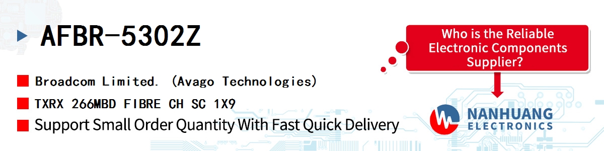 AFBR-5302Z AVAGO TXRX 266MBD FIBRE CH SC 1X9