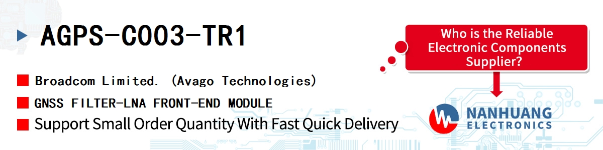 AGPS-C003-TR1 AVAGO GNSS FILTER-LNA FRONT-END MODULE