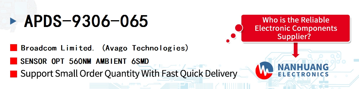 APDS-9306-065 AVAGO SENSOR OPT 560NM AMBIENT 6SMD