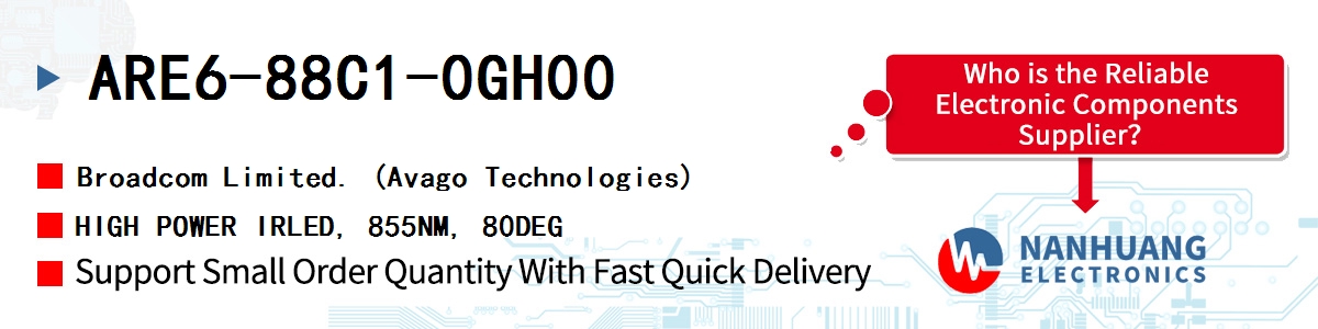 ARE6-88C1-0GH00 AVAGO HIGH POWER IRLED, 855NM, 80DEG