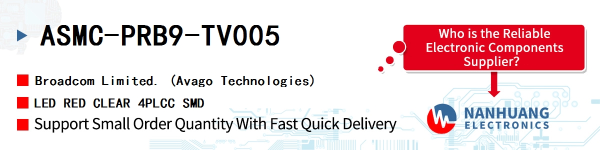 ASMC-PRB9-TV005 AVAGO LED RED CLEAR 4PLCC SMD