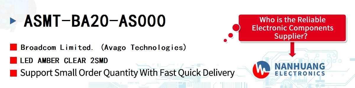 ASMT-BA20-AS000 AVAGO LED AMBER CLEAR 2SMD