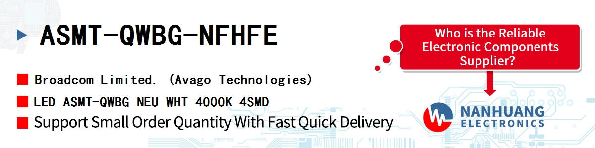 ASMT-QWBG-NFHFE AVAGO LED ASMT-QWBG NEU WHT 4000K 4SMD