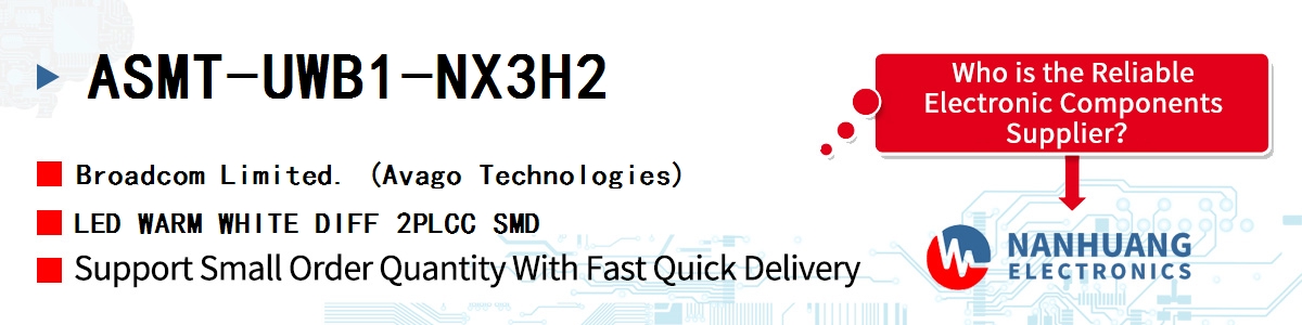 ASMT-UWB1-NX3H2 AVAGO LED WARM WHITE DIFF 2PLCC SMD
