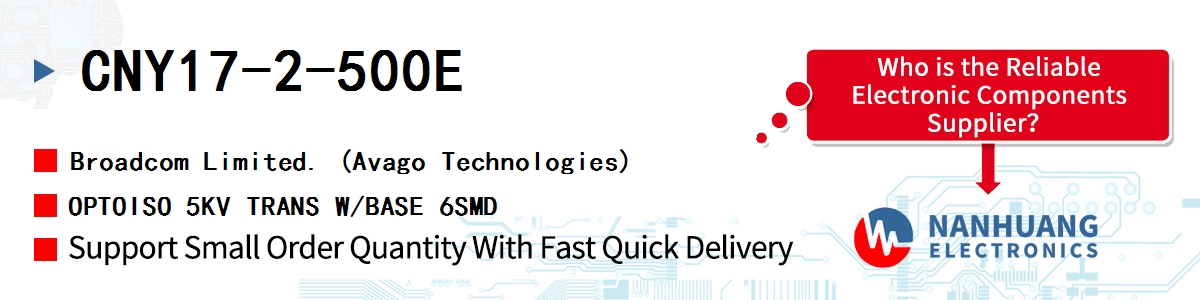 CNY17-2-500E AVAGO OPTOISO 5KV TRANS W/BASE 6SMD