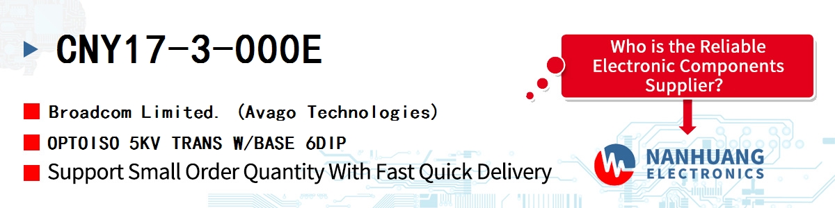 CNY17-3-000E AVAGO OPTOISO 5KV TRANS W/BASE 6DIP