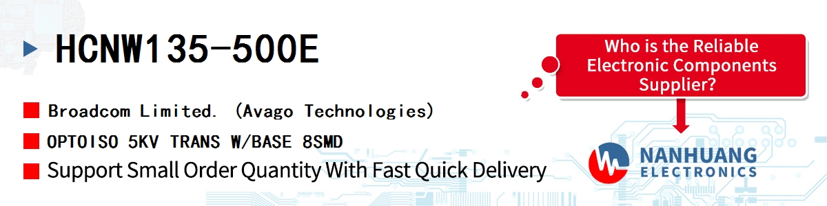 HCNW135-500E AVAGO OPTOISO 5KV TRANS W/BASE 8SMD