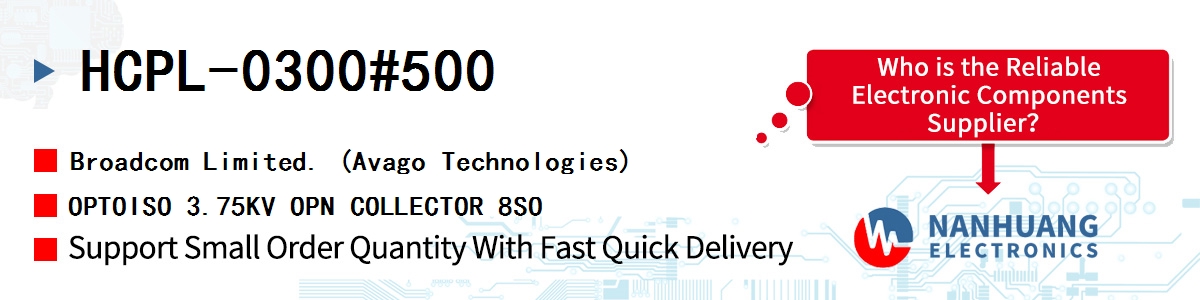 HCPL-0300#500 AVAGO OPTOISO 3.75KV OPN COLLECTOR 8SO