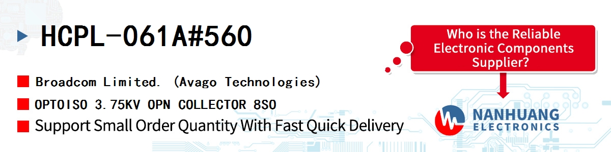 HCPL-061A#560 AVAGO OPTOISO 3.75KV OPN COLLECTOR 8SO