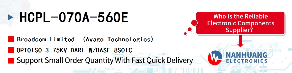 HCPL-070A-560E AVAGO OPTOISO 3.75KV DARL W/BASE 8SOIC