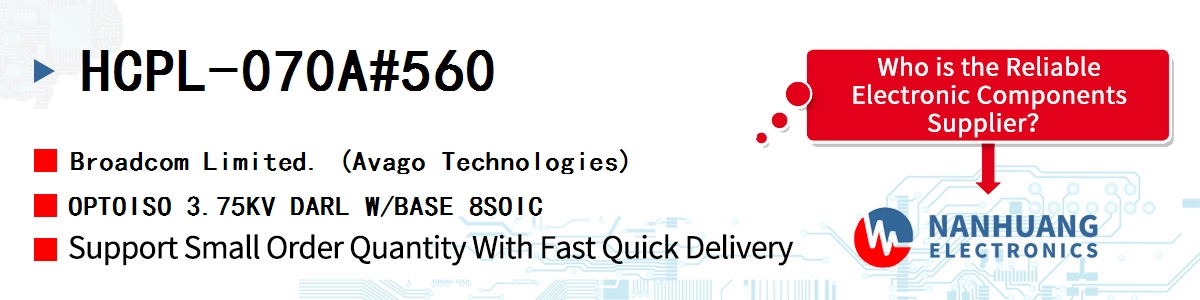 HCPL-070A#560 AVAGO OPTOISO 3.75KV DARL W/BASE 8SOIC