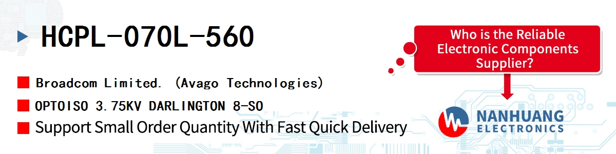 HCPL-070L-560 AVAGO OPTOISO 3.75KV DARLINGTON 8-SO