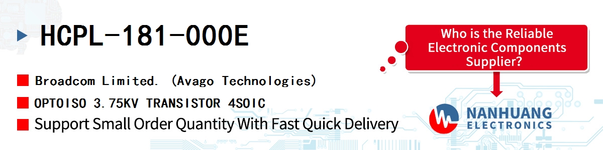 HCPL-181-000E AVAGO OPTOISO 3.75KV TRANSISTOR 4SOIC