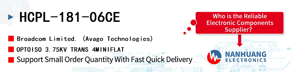 HCPL-181-06CE AVAGO OPTOISO 3.75KV TRANS 4MINIFLAT