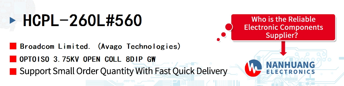 HCPL-260L#560 AVAGO OPTOISO 3.75KV OPEN COLL 8DIP GW