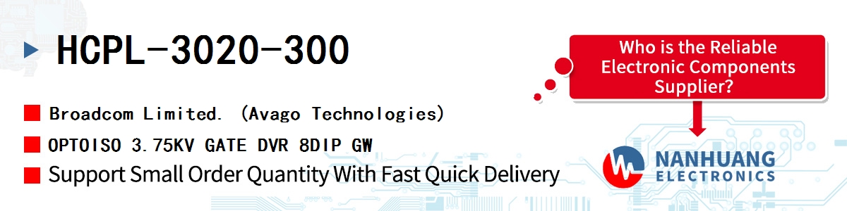 HCPL-3020-300 AVAGO OPTOISO 3.75KV GATE DVR 8DIP GW