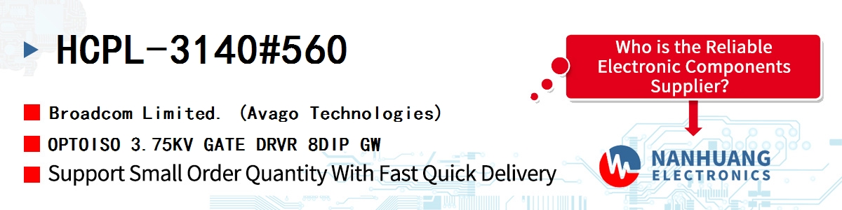 HCPL-3140#560 AVAGO OPTOISO 3.75KV GATE DRVR 8DIP GW