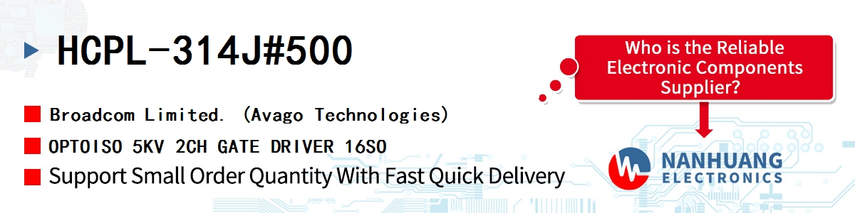 HCPL-314J#500 AVAGO OPTOISO 5KV 2CH GATE DRIVER 16SO