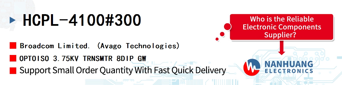 HCPL-4100#300 AVAGO OPTOISO 3.75KV TRNSMTR 8DIP GW