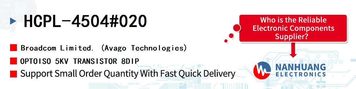 HCPL-4504#020 AVAGO OPTOISO 5KV TRANSISTOR 8DIP