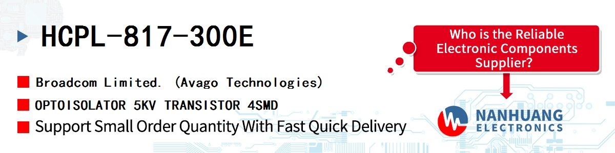 HCPL-817-300E AVAGO OPTOISOLATOR 5KV TRANSISTOR 4SMD