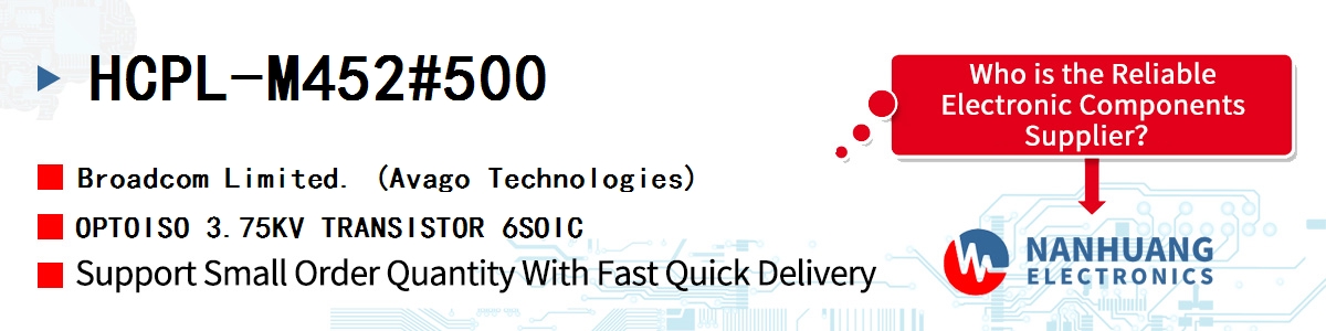 HCPL-M452#500 AVAGO OPTOISO 3.75KV TRANSISTOR 6SOIC