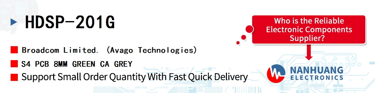 HDSP-201G AVAGO S4 PCB 8MM GREEN CA GREY