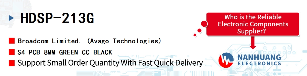 HDSP-213G AVAGO S4 PCB 8MM GREEN CC BLACK