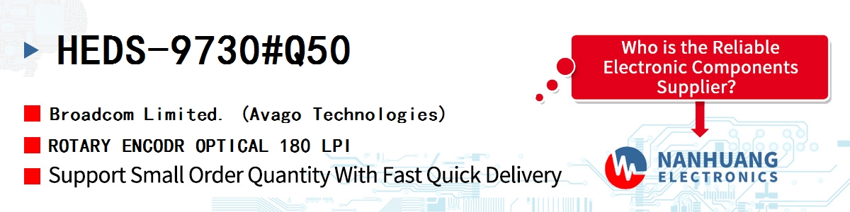 HEDS-9730#Q50 AVAGO ROTARY ENCODR OPTICAL 180 LPI