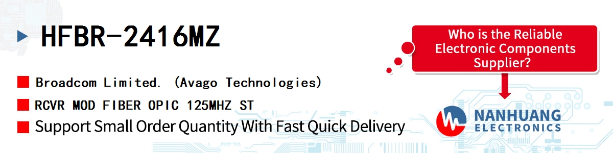 HFBR-2416MZ AVAGO RCVR MOD FIBER OPIC 125MHZ ST