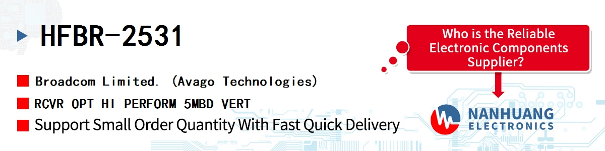 HFBR-2531 AVAGO RCVR OPT HI PERFORM 5MBD VERT