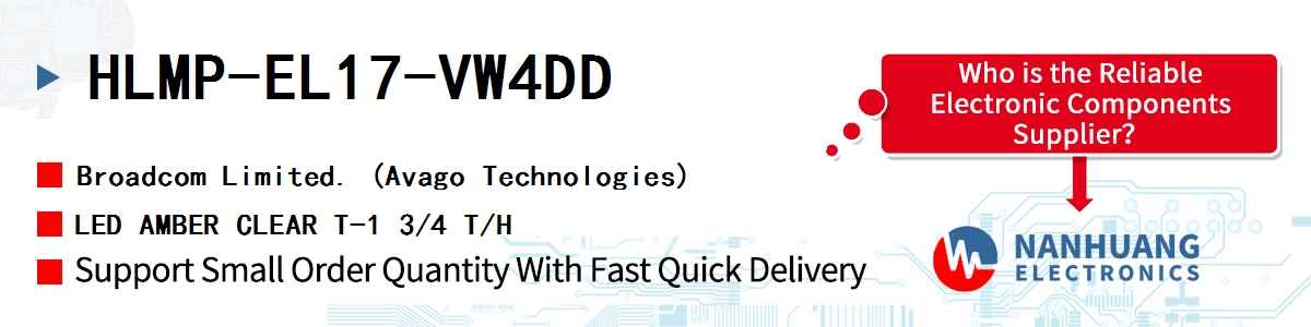 HLMP-EL17-VW4DD AVAGO LED AMBER CLEAR T-1 3/4 T/H