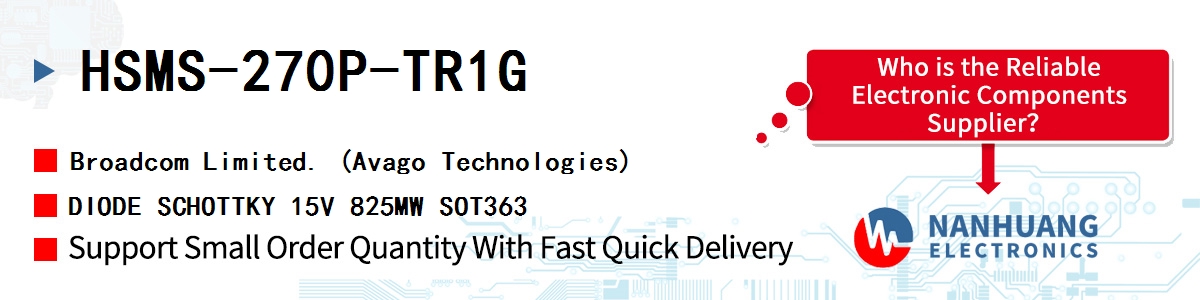 HSMS-270P-TR1G AVAGO DIODE SCHOTTKY 15V 825MW SOT363