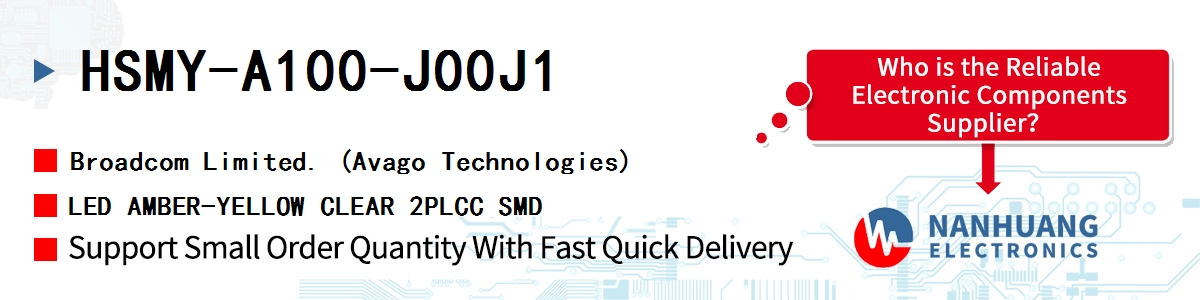 HSMY-A100-J00J1 AVAGO LED AMBER-YELLOW CLEAR 2PLCC SMD