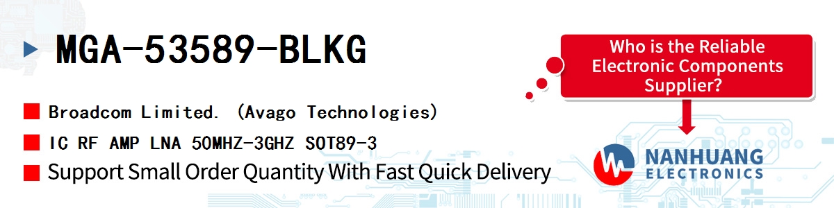 MGA-53589-BLKG AVAGO IC RF AMP LNA 50MHZ-3GHZ SOT89-3