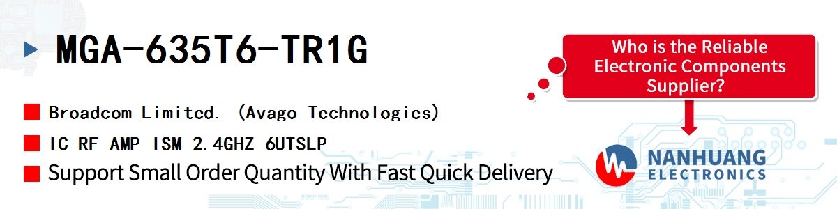MGA-635T6-TR1G AVAGO IC RF AMP ISM 2.4GHZ 6UTSLP