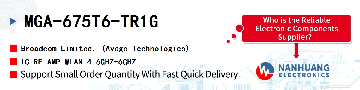 MGA-675T6-TR1G AVAGO IC RF AMP WLAN 4.6GHZ-6GHZ