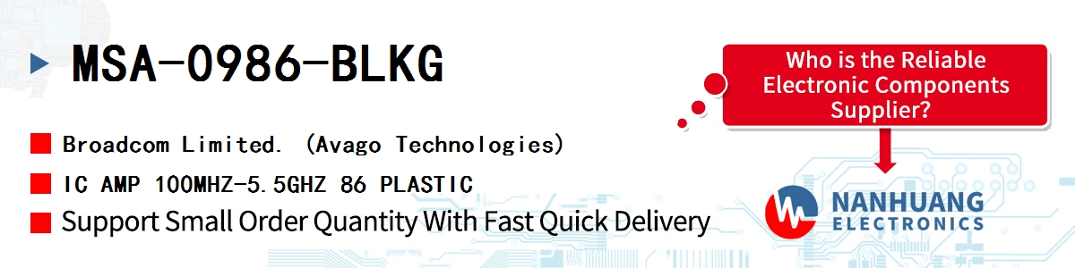 MSA-0986-BLKG AVAGO IC AMP 100MHZ-5.5GHZ 86 PLASTIC