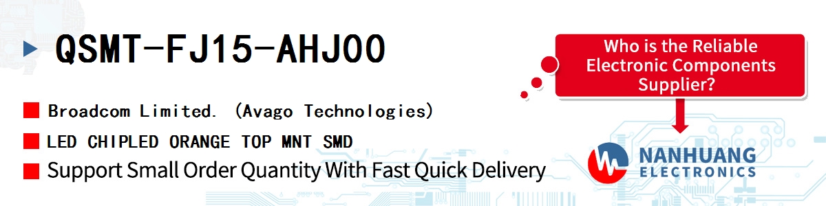 QSMT-FJ15-AHJ00 AVAGO LED CHIPLED ORANGE TOP MNT SMD